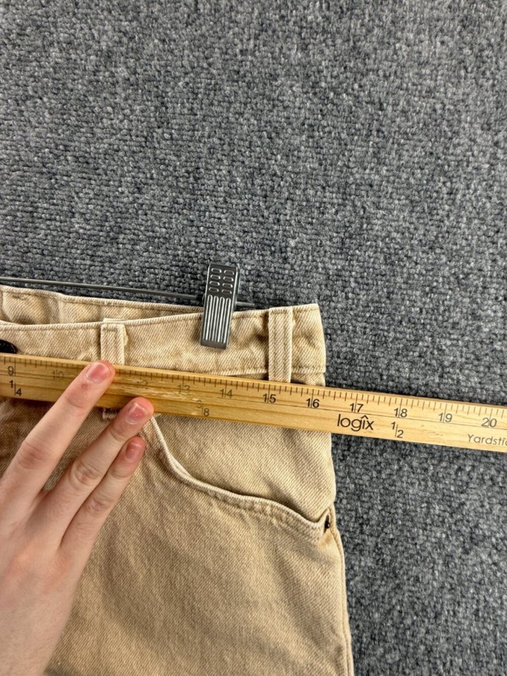 VTG Levis 550 Orange Tab Beige Denim Jeans 1996 USA Cotton Pockets ACTL 32X29.5 - Picture 14 of 16